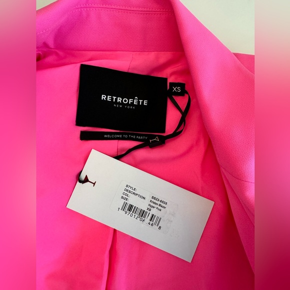 Retrofete Kristen Blazer Jacket Hyper Pink XS NWT - Picture 11 of 14